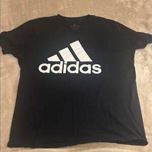 Adidas Men's Black Tee with White Logo